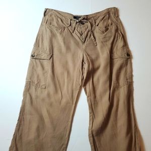 Express tan linen cargo pants